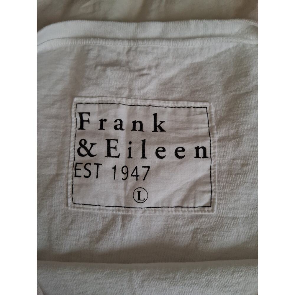 Frank & Eileen White Tee Shirt Raw Hem & Sleeve Size L NEW with Flaw Coastal - Picture 4 of 8